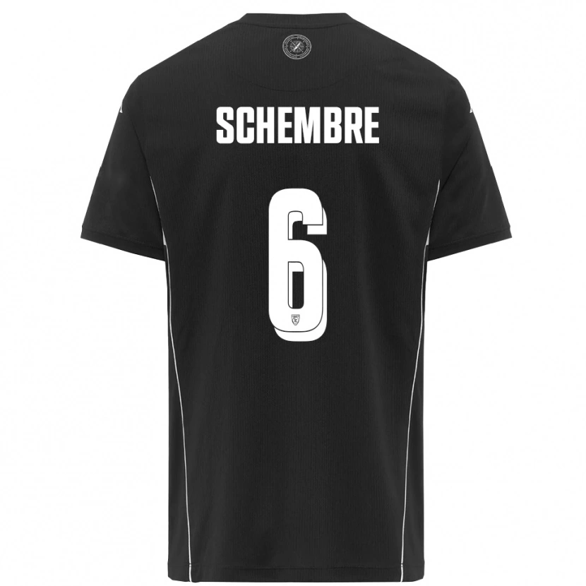 Danxen Bambino Maglia Emanuele Schembre #6 Nero Bianco Kit Gara Away 2025/26 Maglietta