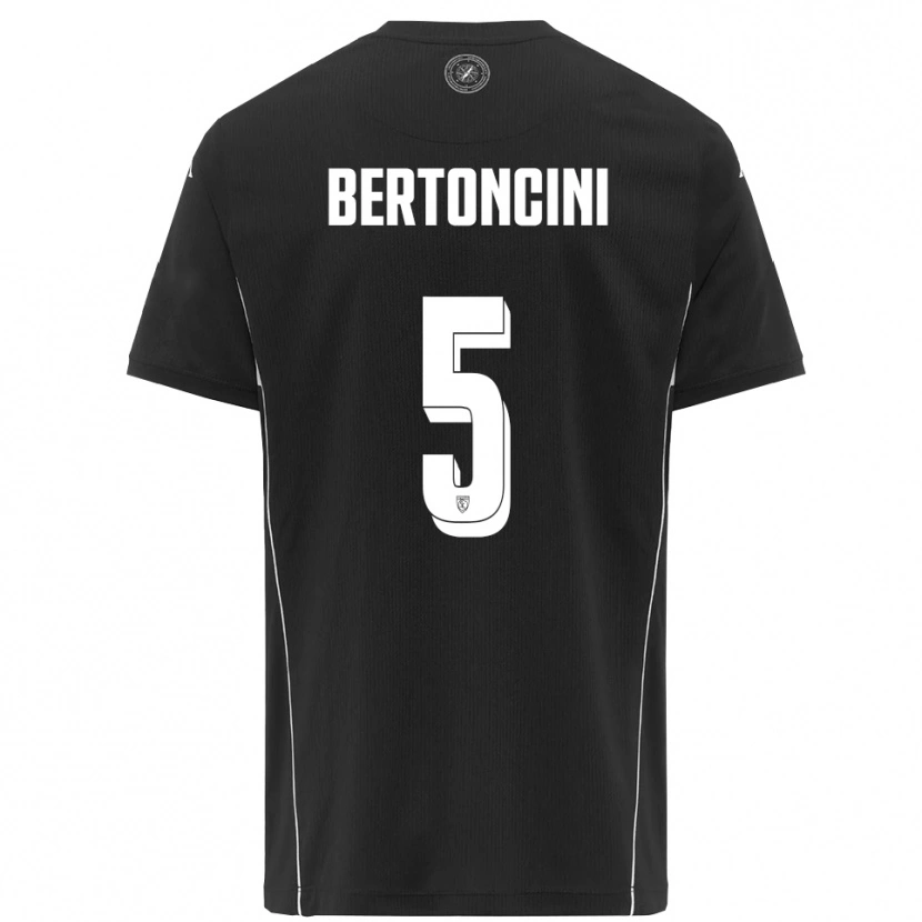 Danxen Bambino Maglia Andrea Bertoncini #5 Nero Bianco Kit Gara Away 2025/26 Maglietta
