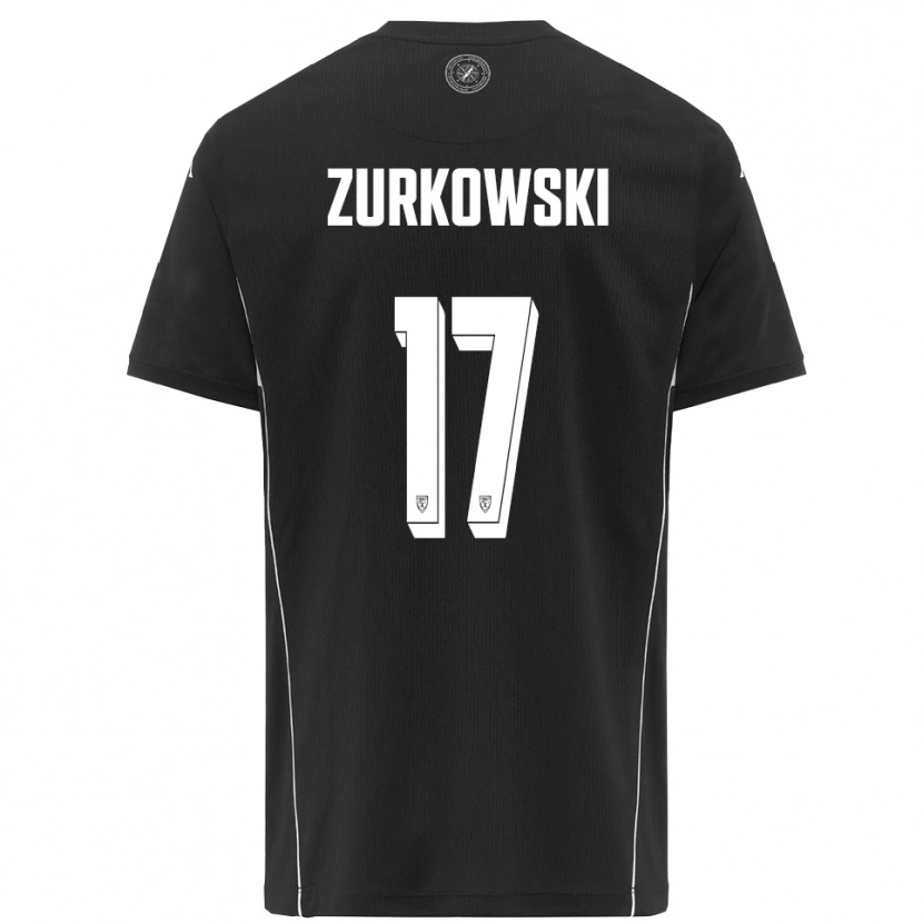 Danxen Bambino Maglia Szymon Żurkowski #17 Nero Bianco Kit Gara Away 2025/26 Maglietta