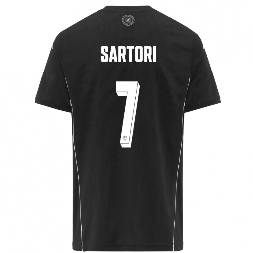 Danxen Bambino Maglia Giovanni Sartori #7 Nero Bianco Kit Gara Away 2025/26 Maglietta