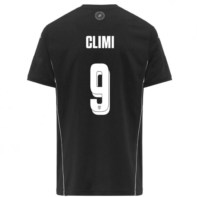 Danxen Bambino Maglia Francesco Climi #9 Nero Bianco Kit Gara Away 2025/26 Maglietta