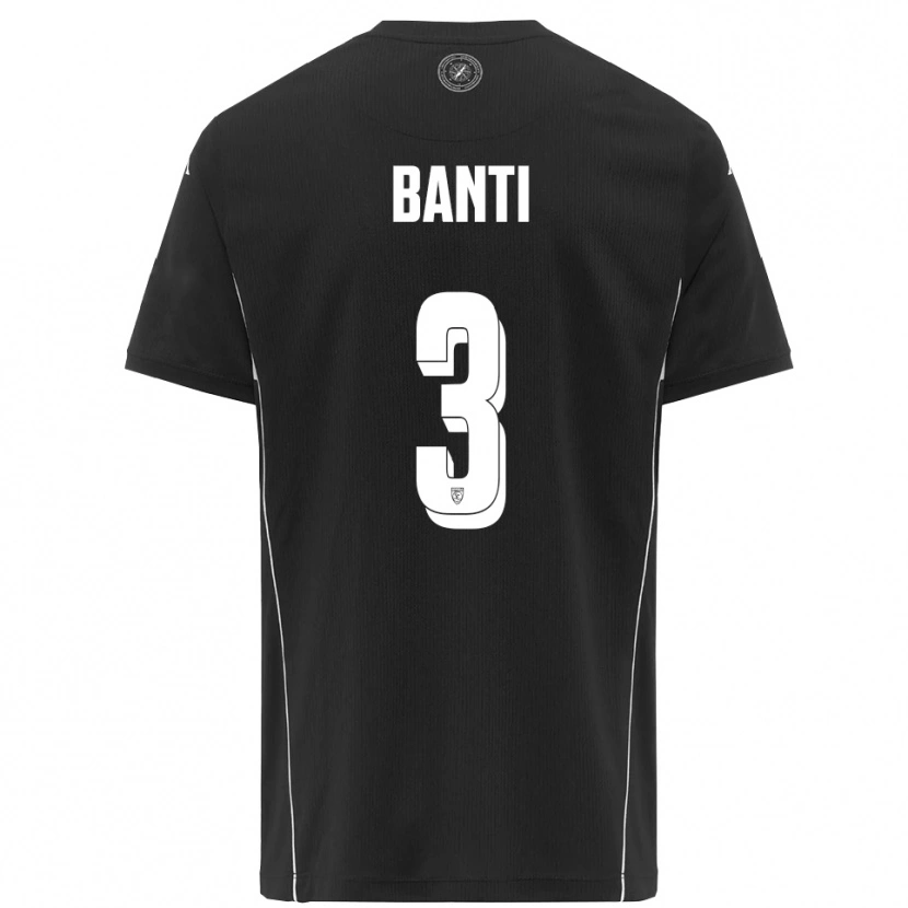 Danxen Bambino Maglia Alessandro Banti #3 Nero Bianco Kit Gara Away 2025/26 Maglietta