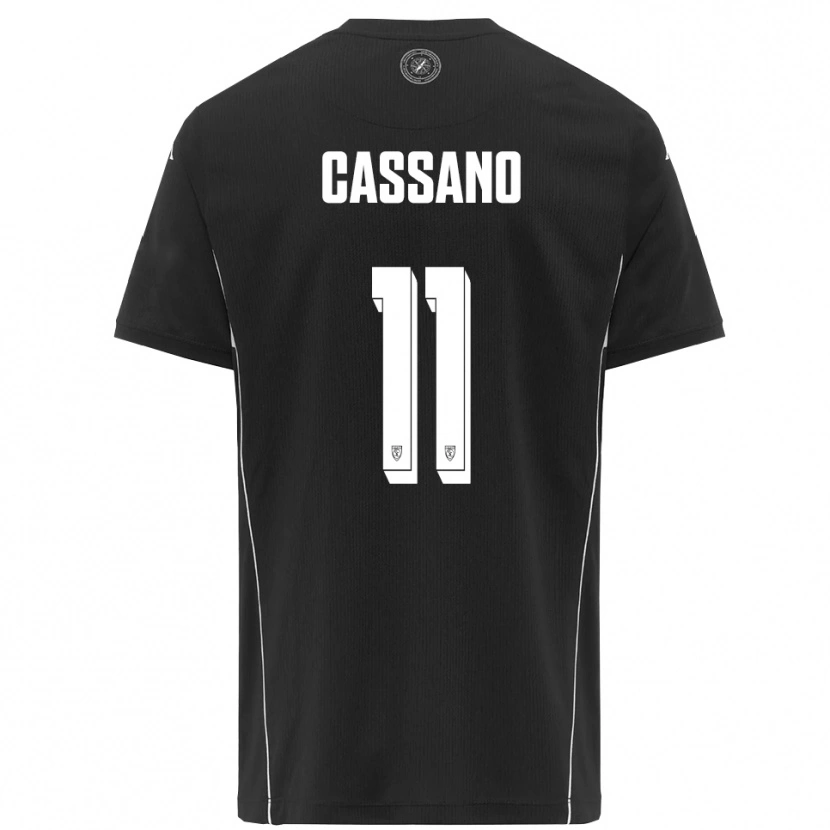Danxen Bambino Maglia Armando Cassano #11 Nero Bianco Kit Gara Away 2025/26 Maglietta