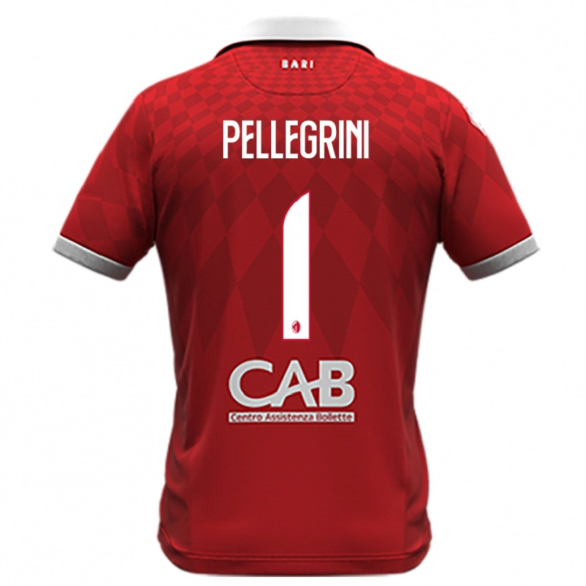 Danxen Bambino Maglia Luigi Pellegrini #1 Rosso Bianco Kit Gara Away 2025/26 Maglietta