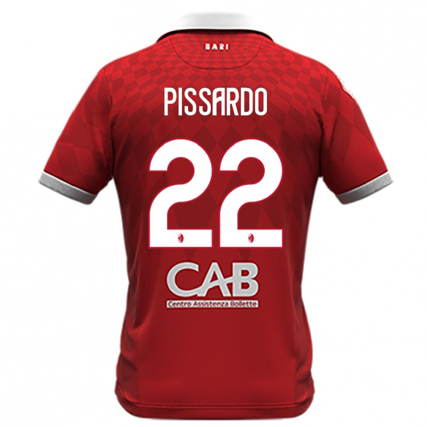 Danxen Bambino Maglia Marco Pissardo #22 Rosso Bianco Kit Gara Away 2025/26 Maglietta