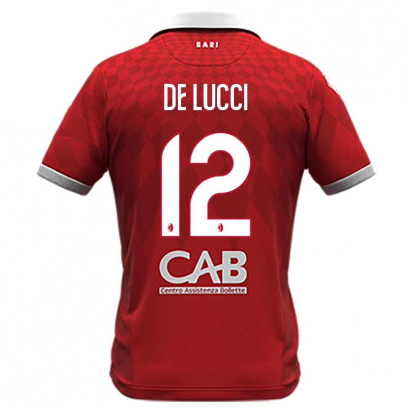 Danxen Bambino Maglia Paolo De Lucci #12 Rosso Bianco Kit Gara Away 2025/26 Maglietta