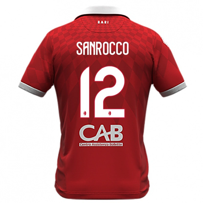 Danxen Bambino Maglia Michele Sanrocco #12 Rosso Bianco Kit Gara Away 2025/26 Maglietta