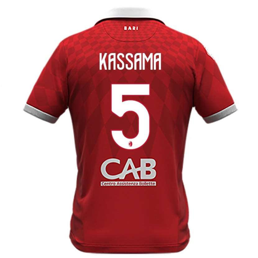 Danxen Bambino Maglia Sheriff Kassama #5 Rosso Bianco Kit Gara Away 2025/26 Maglietta