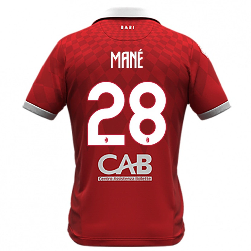 Danxen Bambino Maglia Moussa Mané #28 Rosso Bianco Kit Gara Away 2025/26 Maglietta