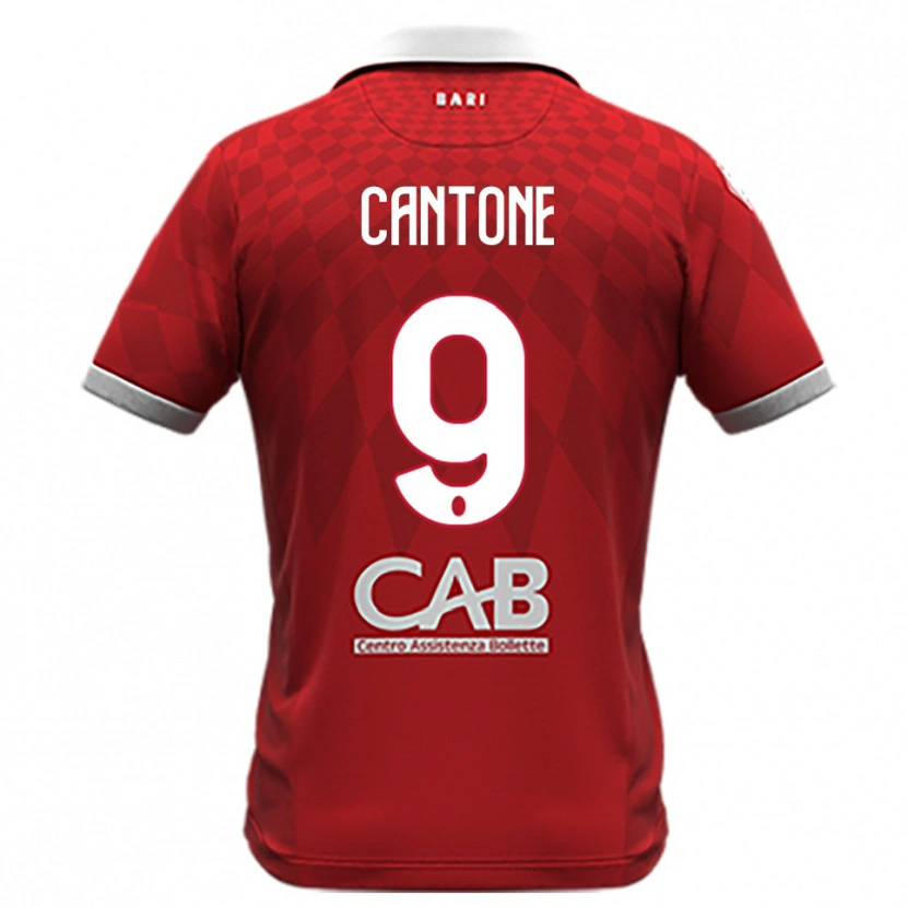 Danxen Bambino Maglia Thomas Cantone #9 Rosso Bianco Kit Gara Away 2025/26 Maglietta