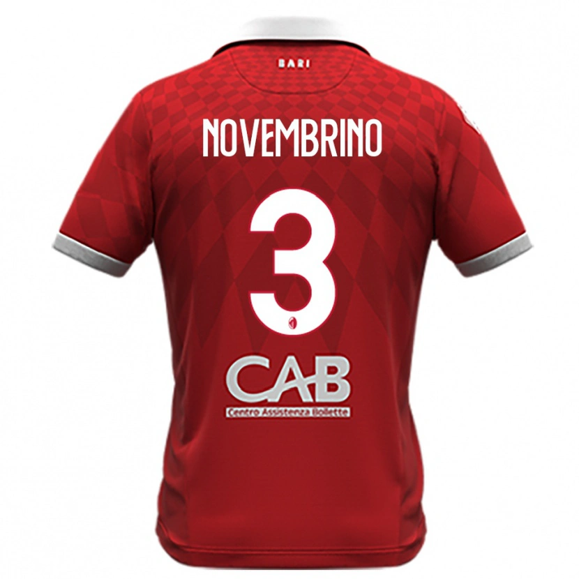 Danxen Bambino Maglia Gioele Novembrino #3 Rosso Bianco Kit Gara Away 2025/26 Maglietta