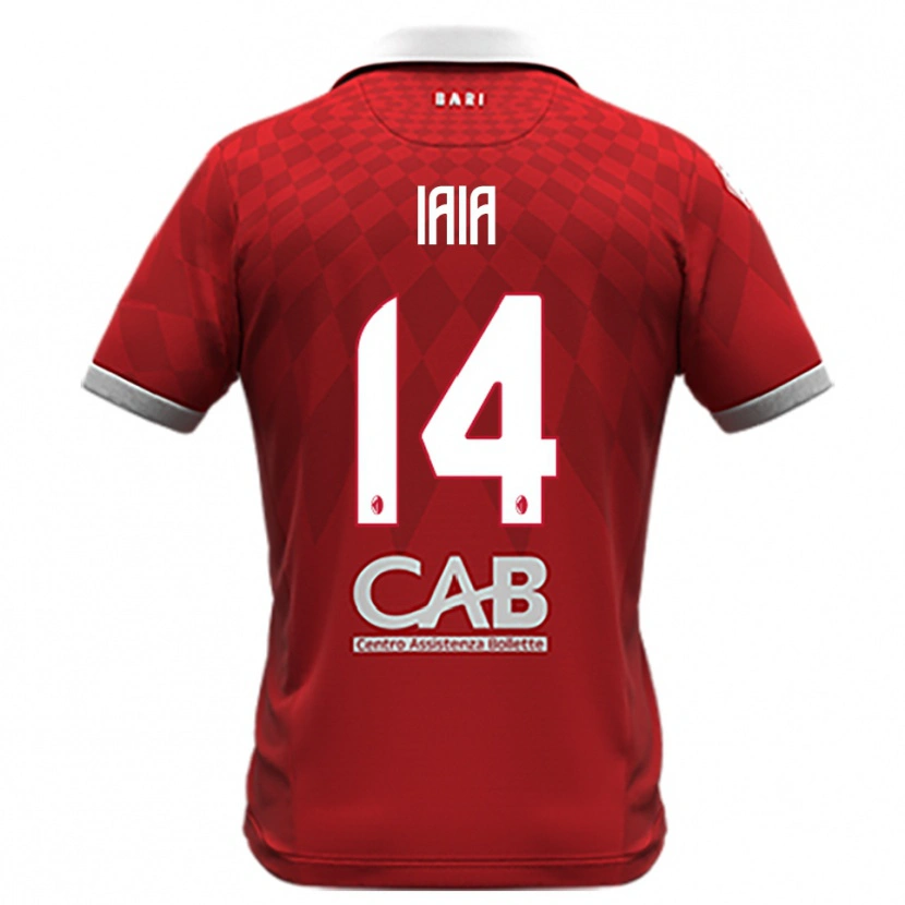 Danxen Bambino Maglia Pasquale Iaia #14 Rosso Bianco Kit Gara Away 2025/26 Maglietta