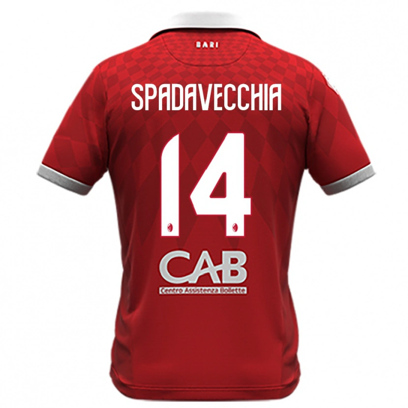 Danxen Bambino Maglia Pantaleo Spadavecchia #14 Rosso Bianco Kit Gara Away 2025/26 Maglietta