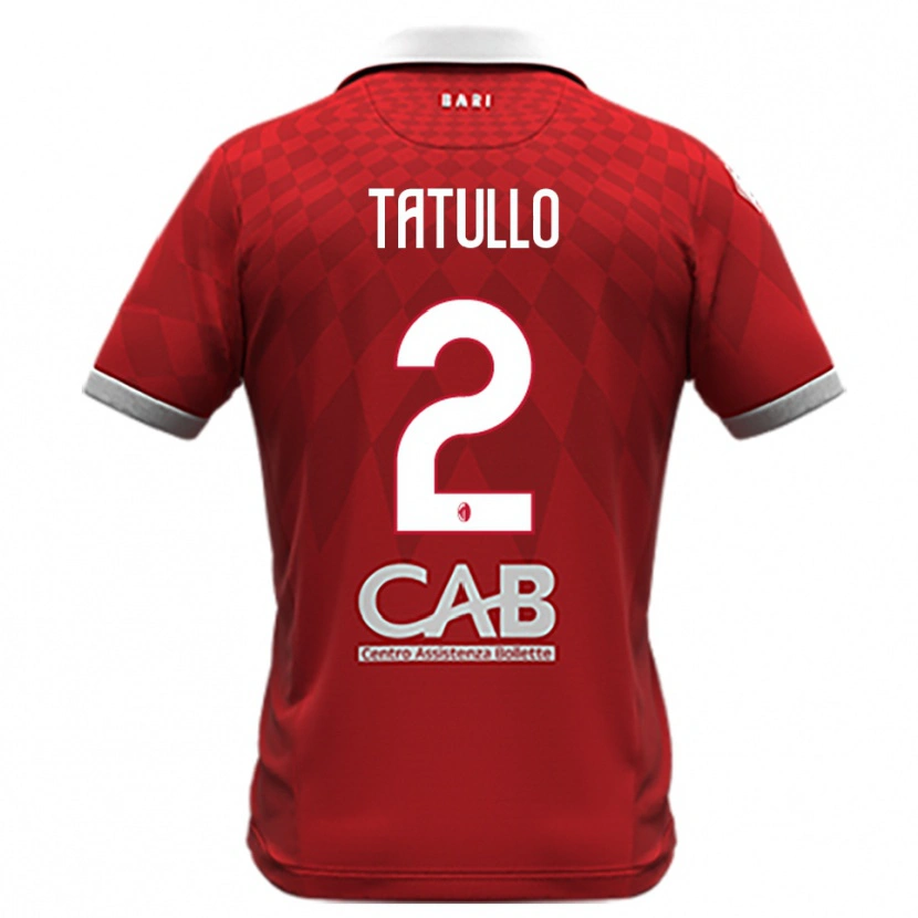 Danxen Bambino Maglia Romano Tatullo #2 Rosso Bianco Kit Gara Away 2025/26 Maglietta