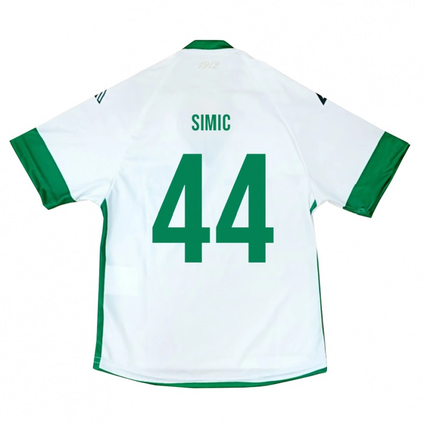 Danxen Bambino Maglia Lorenco Simic #44 Bianco Verde Blu Kit Gara Away 2025/26 Maglietta
