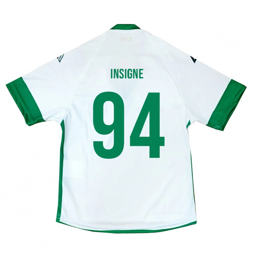 Danxen Bambino Maglia Roberto Insigne #94 Bianco Verde Blu Kit Gara Away 2025/26 Maglietta