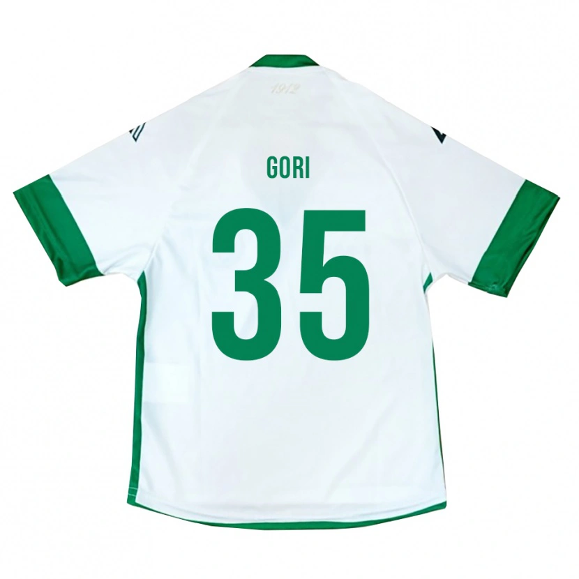 Danxen Bambino Maglia Gabriele Gori #35 Bianco Verde Blu Kit Gara Away 2025/26 Maglietta
