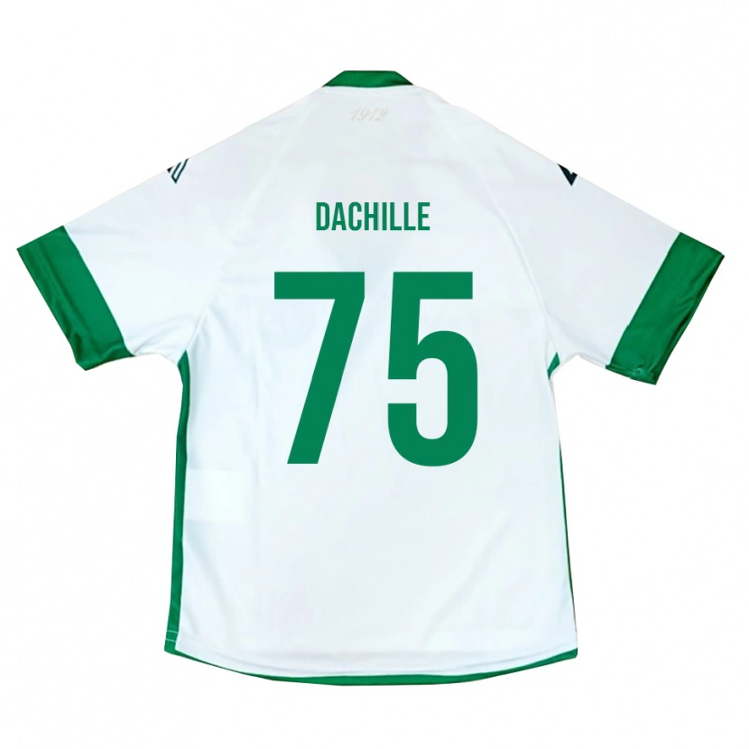 Danxen Bambino Maglia Domenico Dachille #75 Bianco Verde Blu Kit Gara Away 2025/26 Maglietta