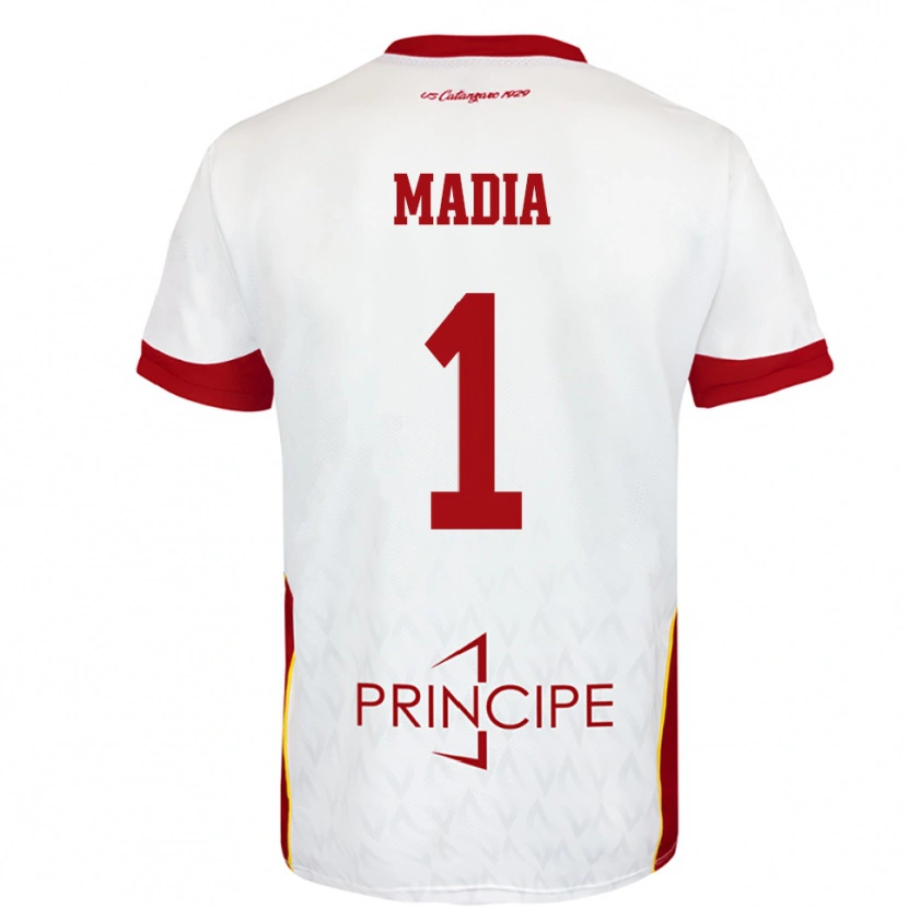 Danxen Bambino Maglia Lorenzo Madia #1 Bianco Rosso Kit Gara Away 2025/26 Maglietta