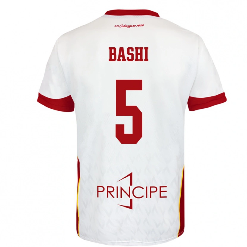 Danxen Bambino Maglia Ervin Bashi #5 Bianco Rosso Kit Gara Away 2025/26 Maglietta
