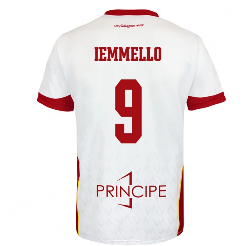 Danxen Bambino Maglia Pietro Iemmello #9 Bianco Rosso Kit Gara Away 2025/26 Maglietta