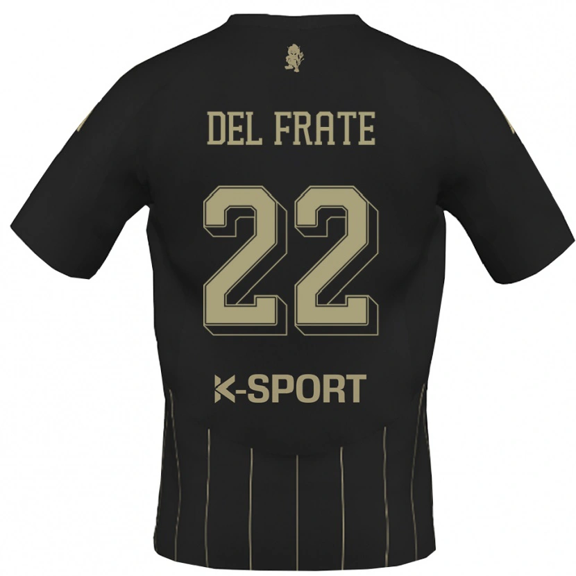 Danxen Bambino Maglia Federico Del Frate #22 Grigio Bianco Kit Gara Away 2025/26 Maglietta