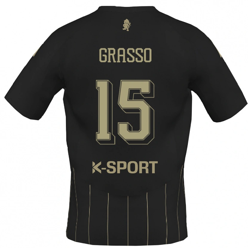 Danxen Bambino Maglia Agostino Grasso #15 Grigio Bianco Kit Gara Away 2025/26 Maglietta