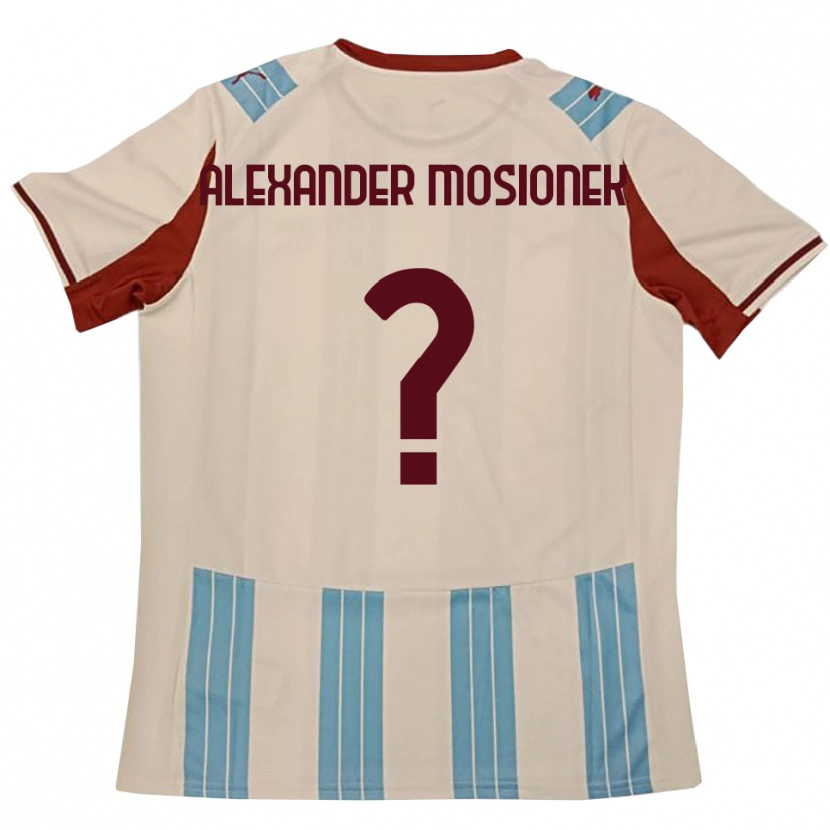Danxen Bambino Maglia Kamil Alexander Mosionek #0 Azzurro Cielo Bianco Kit Gara Away 2025/26 Maglietta