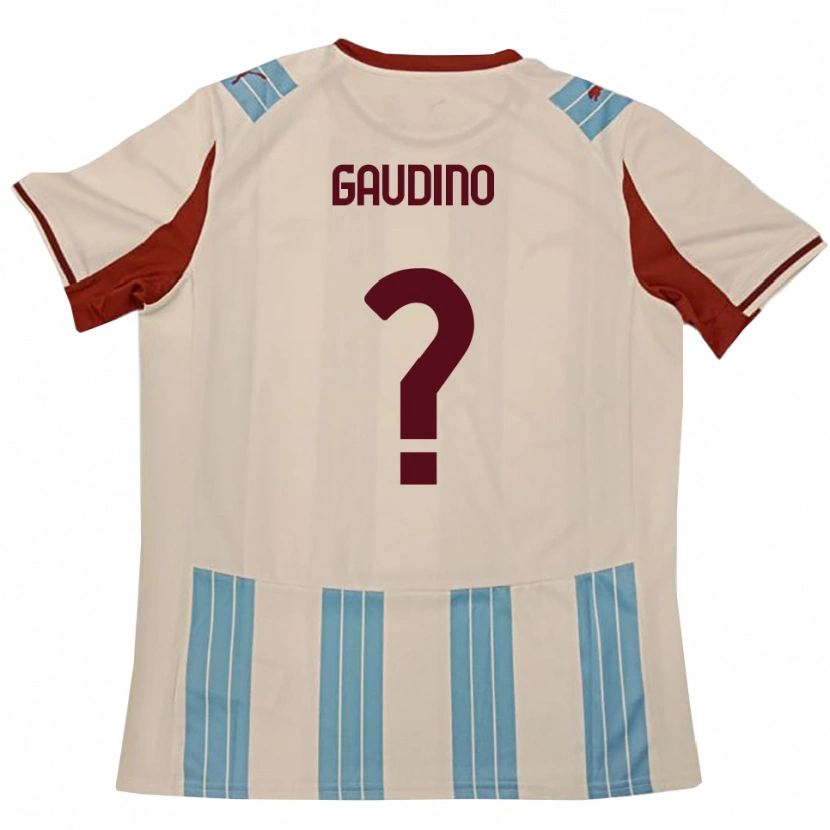 Danxen Bambino Maglia Christian Gaudino #0 Azzurro Cielo Bianco Kit Gara Away 2025/26 Maglietta