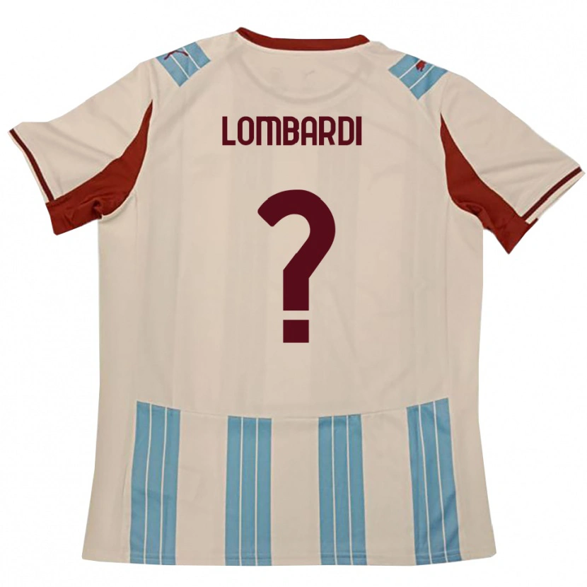 Danxen Bambino Maglia Lorenzo Lombardi #0 Azzurro Cielo Bianco Kit Gara Away 2025/26 Maglietta