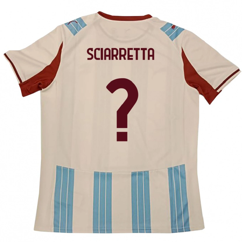 Danxen Bambino Maglia Sebastiano Sciarretta #0 Azzurro Cielo Bianco Kit Gara Away 2025/26 Maglietta