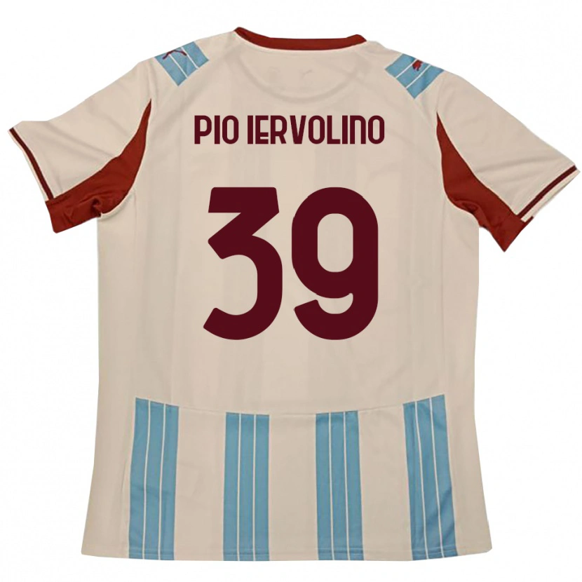 Danxen Bambino Maglia Antonio Pio Iervolino #39 Azzurro Cielo Bianco Kit Gara Away 2025/26 Maglietta