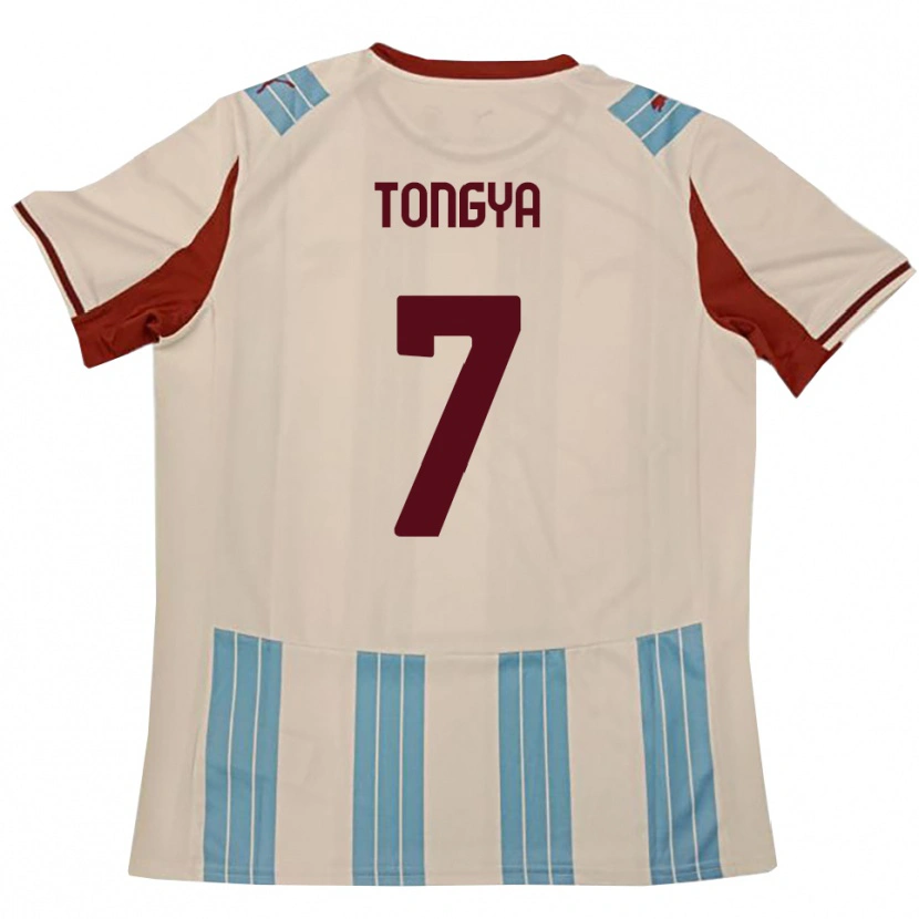 Danxen Bambino Maglia Franco Tongya #7 Azzurro Cielo Bianco Kit Gara Away 2025/26 Maglietta