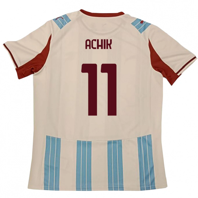 Danxen Bambino Maglia Ismail Achik #11 Azzurro Cielo Bianco Kit Gara Away 2025/26 Maglietta