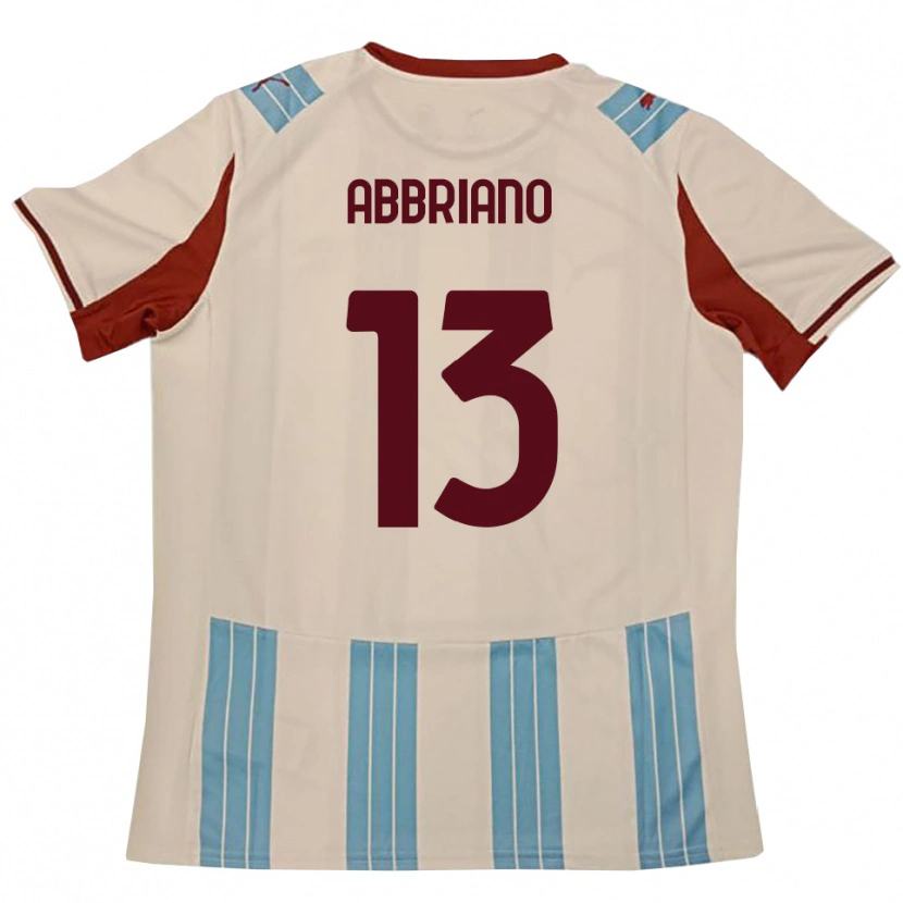 Danxen Bambino Maglia William Abbriano #13 Azzurro Cielo Bianco Kit Gara Away 2025/26 Maglietta
