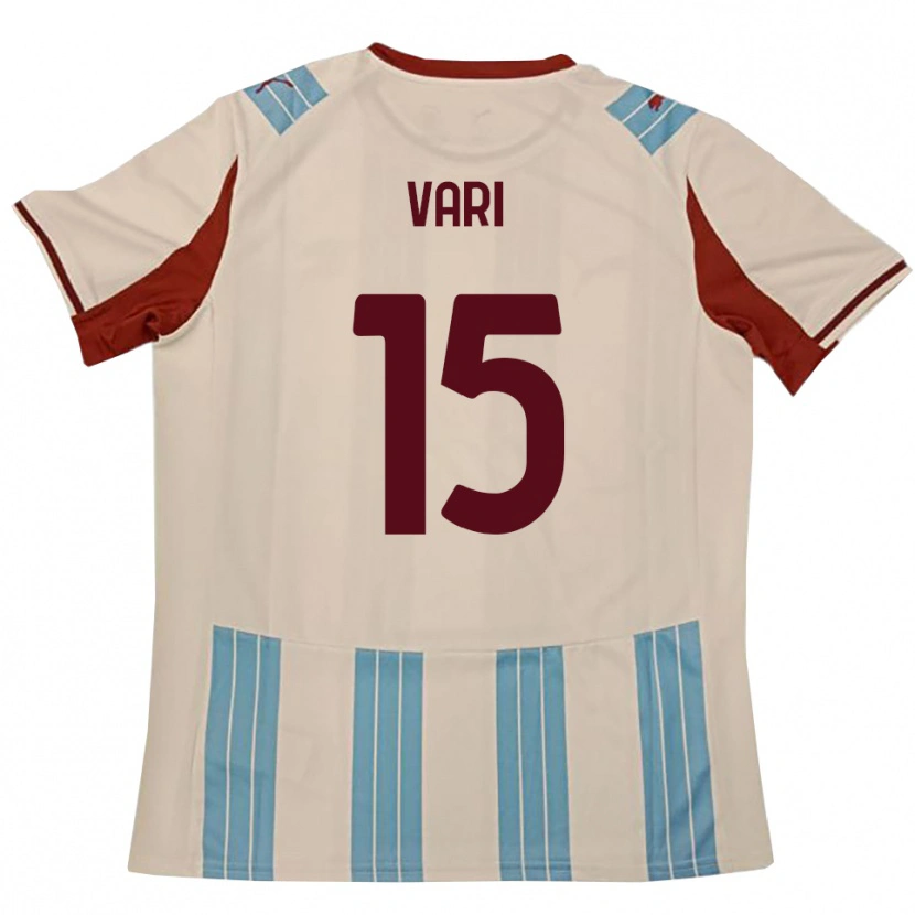 Danxen Bambino Maglia Filippo Vari #15 Azzurro Cielo Bianco Kit Gara Away 2025/26 Maglietta