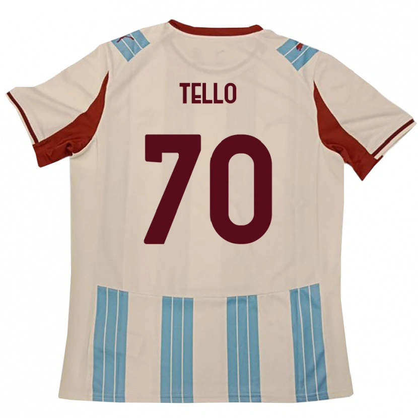 Danxen Bambino Maglia Andrés Tello #70 Azzurro Cielo Bianco Kit Gara Away 2025/26 Maglietta