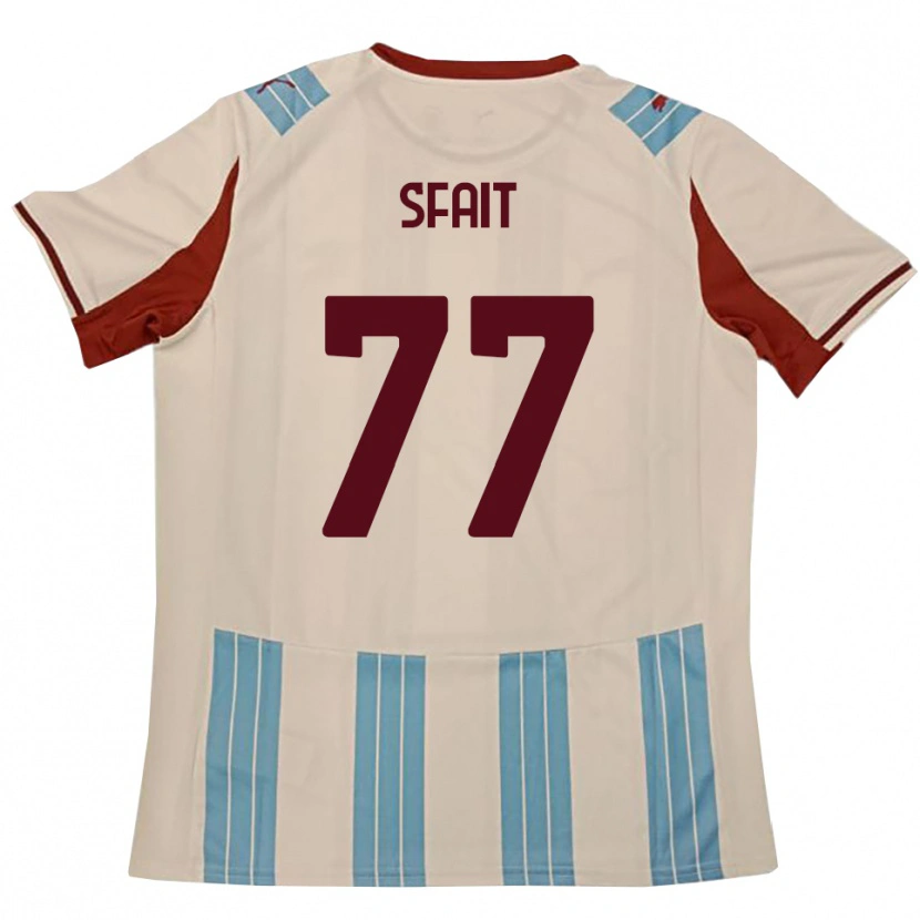 Danxen Bambino Maglia Andres Sfait #77 Azzurro Cielo Bianco Kit Gara Away 2025/26 Maglietta