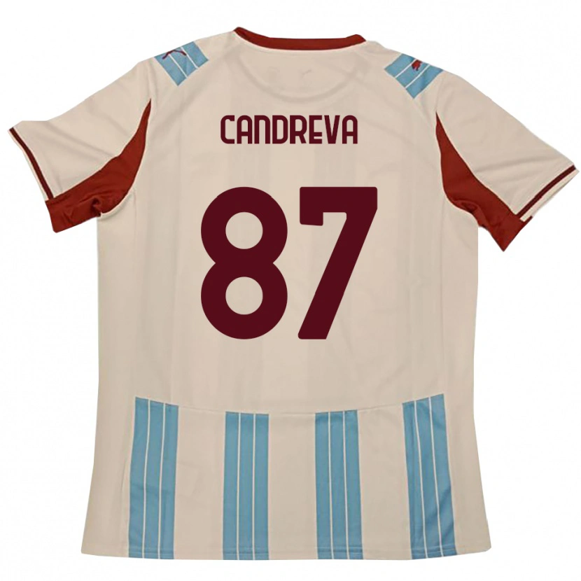 Danxen Bambino Maglia Antonio Candreva #87 Azzurro Cielo Bianco Kit Gara Away 2025/26 Maglietta