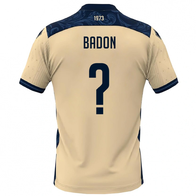 Danxen Bambino Maglia Nicola Badon #0 Bianco Navy Kit Gara Away 2025/26 Maglietta