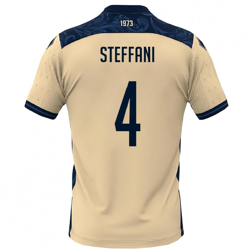 Danxen Bambino Maglia Riccardo Steffani #4 Bianco Navy Kit Gara Away 2025/26 Maglietta