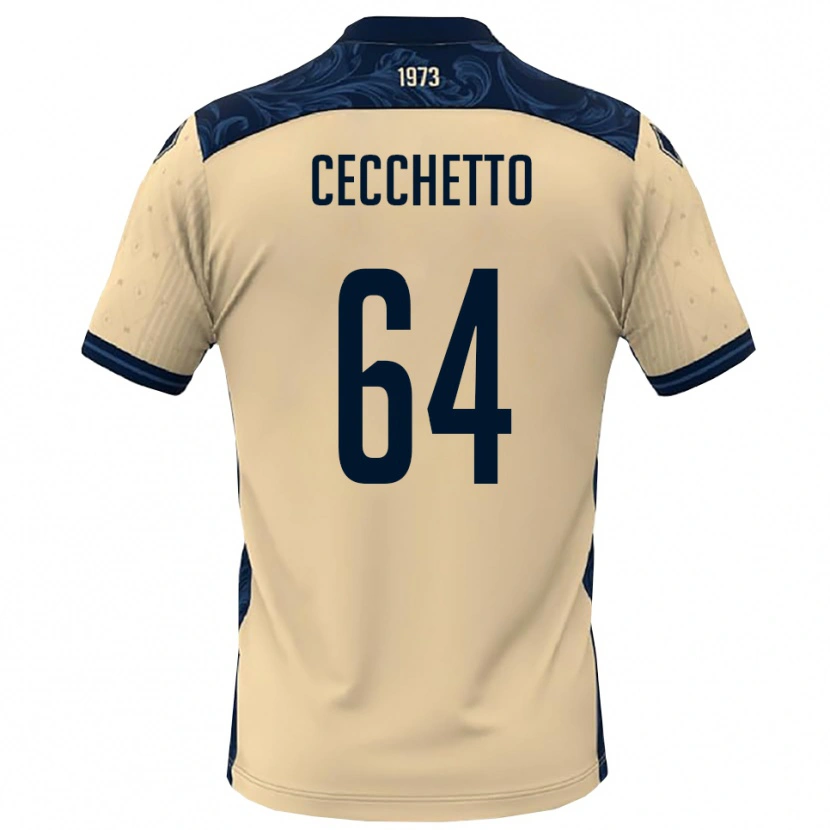 Danxen Bambino Maglia Andrea Cecchetto #64 Bianco Navy Kit Gara Away 2025/26 Maglietta