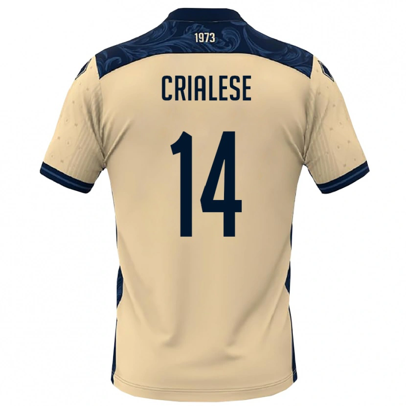 Danxen Bambino Maglia Carlo Crialese #14 Bianco Navy Kit Gara Away 2025/26 Maglietta