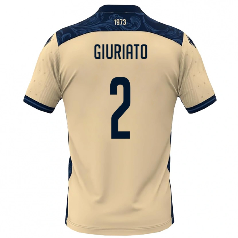 Danxen Bambino Maglia Filippo Giuriato #2 Bianco Navy Kit Gara Away 2025/26 Maglietta
