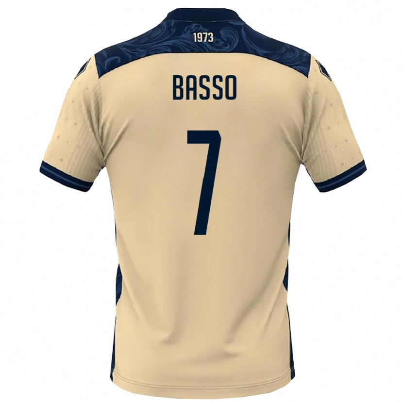 Danxen Bambino Maglia Maicol Basso #7 Bianco Navy Kit Gara Away 2025/26 Maglietta