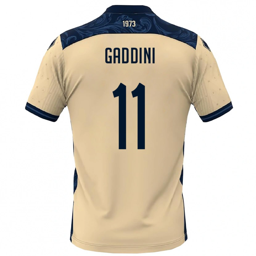 Danxen Bambino Maglia Mattia Gaddini #11 Bianco Navy Kit Gara Away 2025/26 Maglietta
