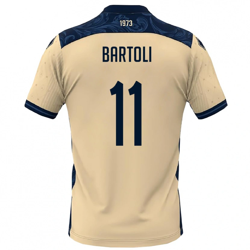 Danxen Bambino Maglia Emanuele Bartoli #11 Bianco Navy Kit Gara Away 2025/26 Maglietta