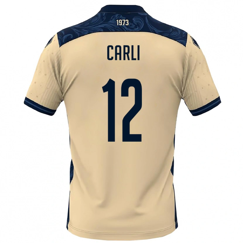 Danxen Bambino Maglia Lorenzo Carli #12 Bianco Navy Kit Gara Away 2025/26 Maglietta
