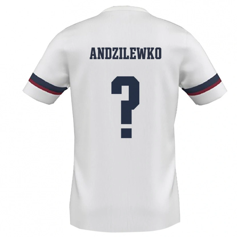 Danxen Bambino Maglia Andzilewko #0 Bianco Rosso Kit Gara Away 2025/26 Maglietta