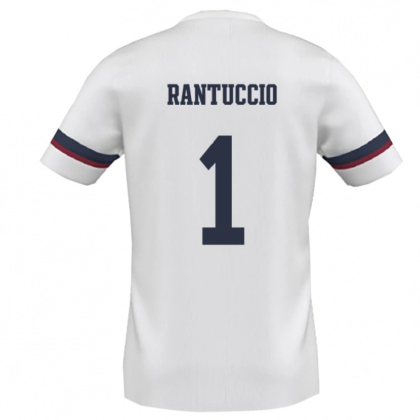 Danxen Bambino Maglia Carmelo Rantuccio #1 Bianco Rosso Kit Gara Away 2025/26 Maglietta